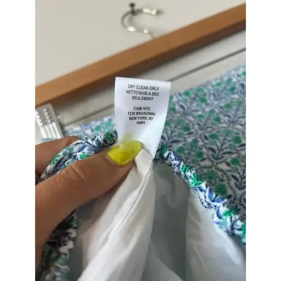 NWT Cami NYC Lenore One Shoulder Crop Top Blouse in Turquoise Wallpaper - Picture 8 of 10